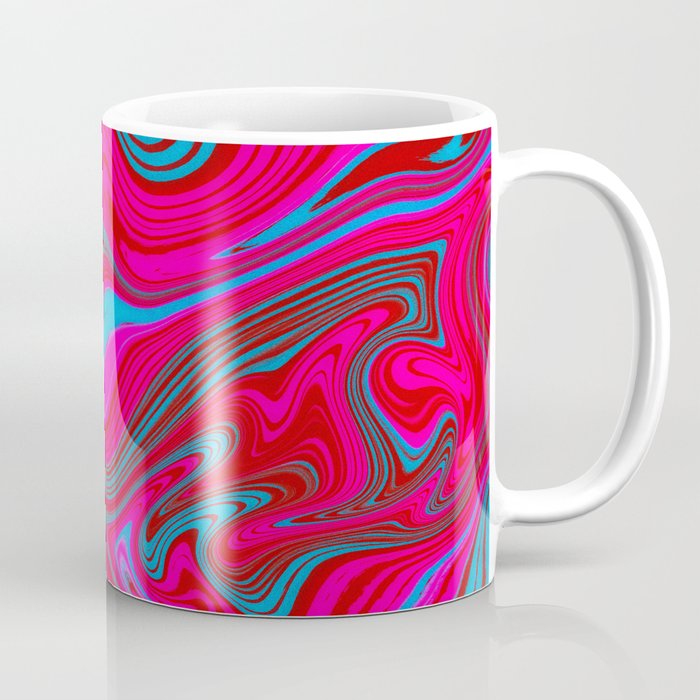 Red Wavy Grunge Coffee Mug