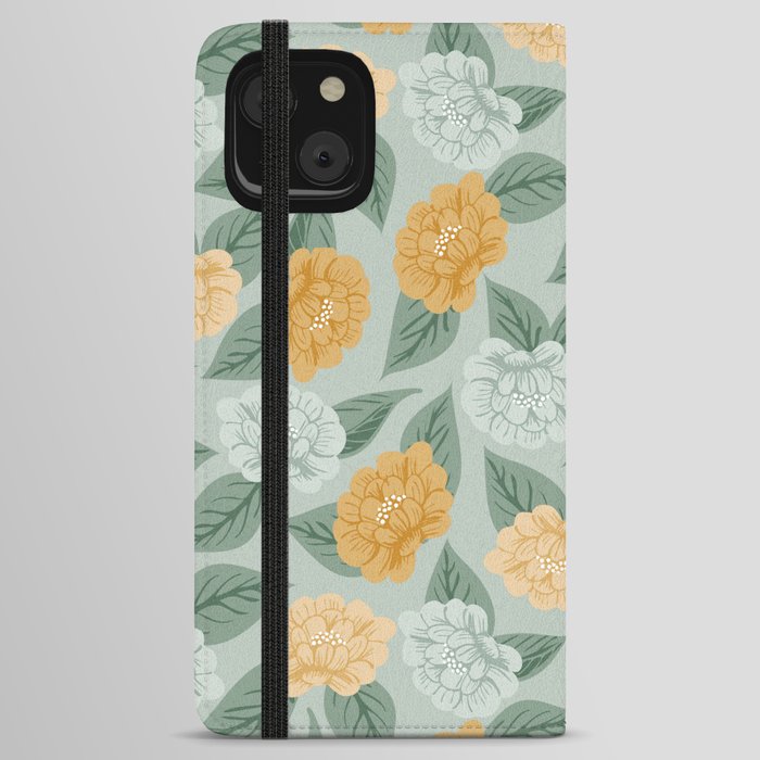 Into the meadow - light blue and yellows iPhone Wallet Case