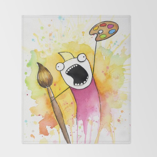 Meme Painting Throw Blanket By Olechka Society6