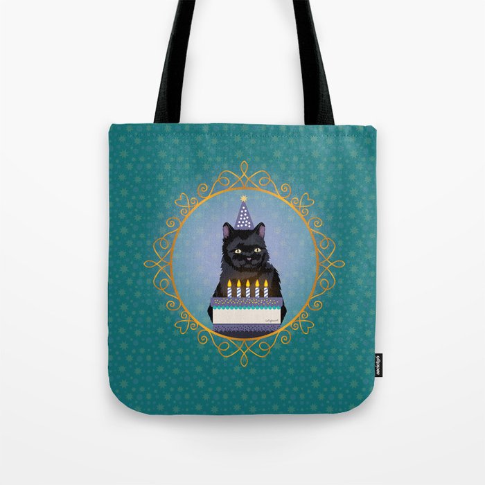 Black Cat Birthday Tote Bag