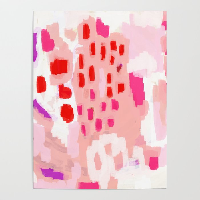 Wesli - minimalist pink purple white trendy millennial pink home decor canvas art Poster