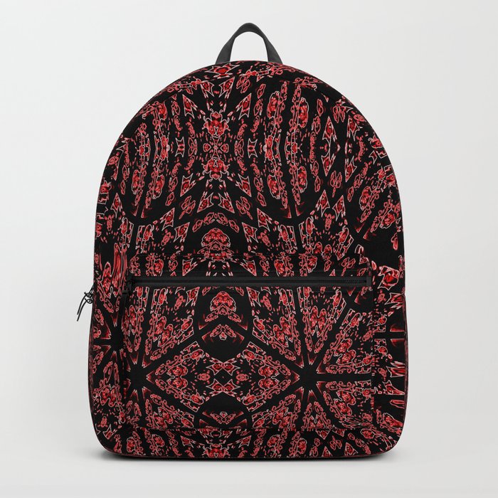 GOTHIC Red Unusual Rose Pattern Backpack