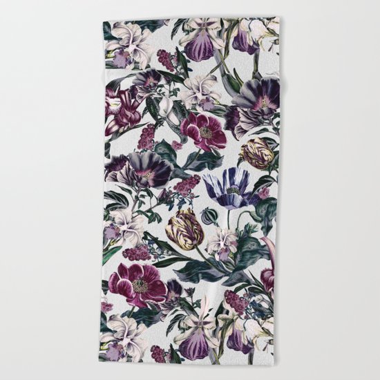 Fractal Floral Beach Towel