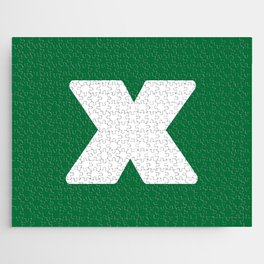x (White & Olive Letter) Jigsaw Puzzle
