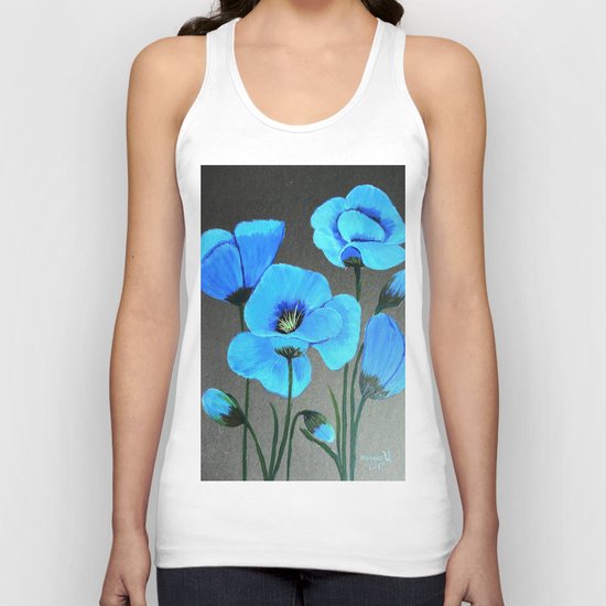 Blue poppies Unisex Tank Top