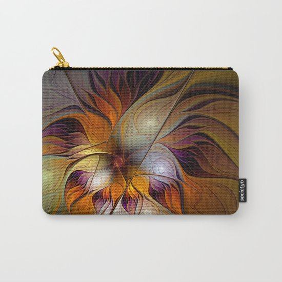 Autumn Flower, Colorful Abstract Fractal Art Carry-All Pouch