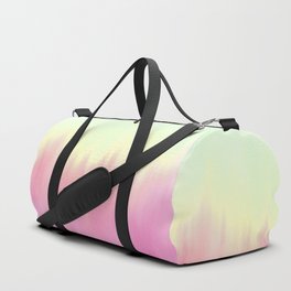 Modern Pastel Pink Lavender Green Watercolor Brushstrokes Ombre Duffle Bag