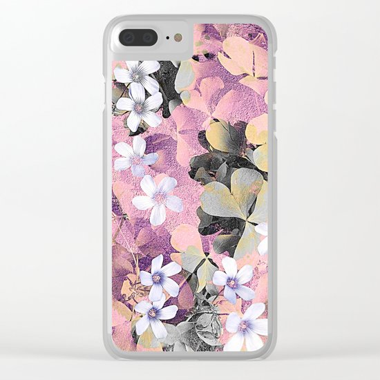 Lucky clover pink Clear iPhone Case