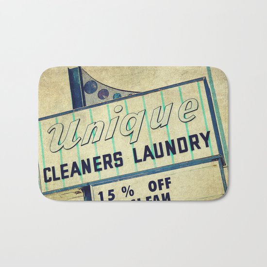 Unique Laundry Sign Bath Mat