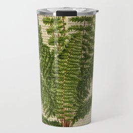 Botanical print on vintage book page - fern Travel Mug