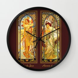 Vintage Art Nouveau - Alphonse Mucha Wall Clock