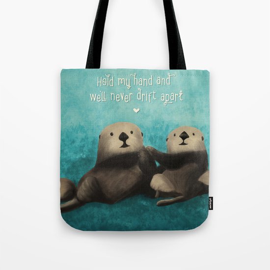 Sea Otters in Love Tote Bag