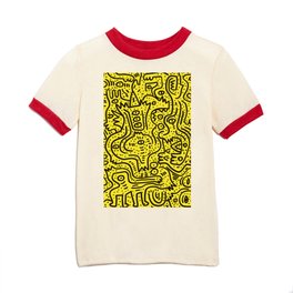 Yellow Graffiti Street Art Posca  Kids T Shirt