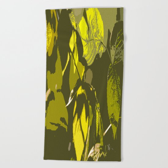 Autumn leaves bathing in sunlight Beach Towel