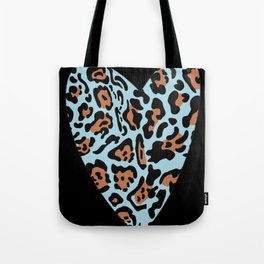 Leopard heart blue Tote Bag