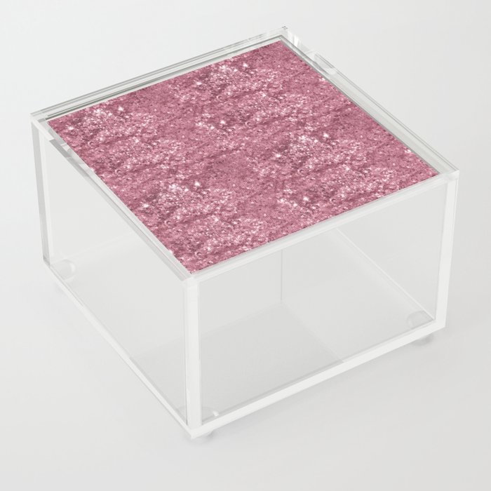Luxury Pink Glitter Sequin Pattern Acrylic Box