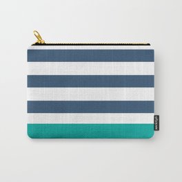 Navy and green stripes Carry-All Pouch