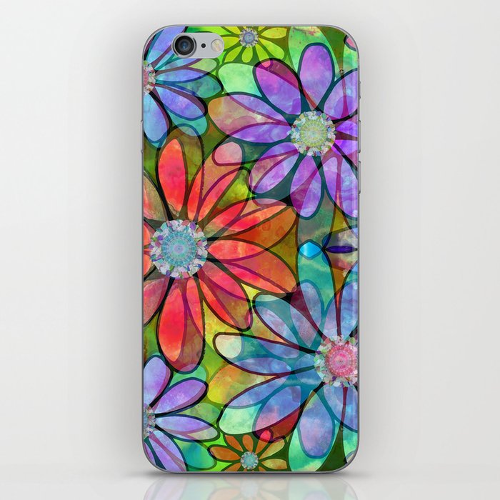 Flower Nymphs - Colorful Bright Floral Botanical Art iPhone Skin