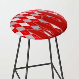 Red Silver Plaid Dripping Collection Bar Stool