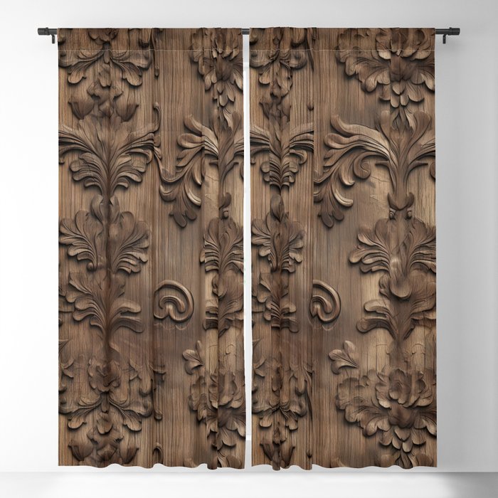 Carved Wood look 11 Blackout Curtain