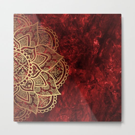 Mandala - Ruby Metal Print