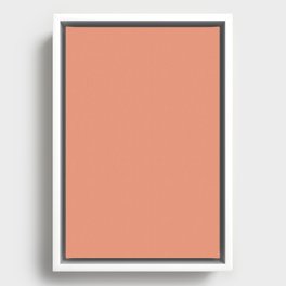 Dark Salmon Solid Color Framed Canvas