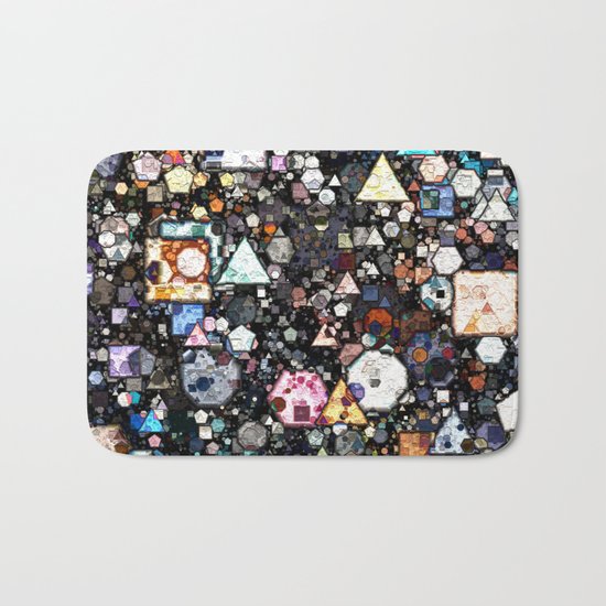Colorful Layers of Geometric Shapes Bath Mat