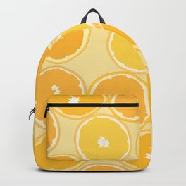 Oranges - Orange Summer Vibe Pattern on Yellow Backpack