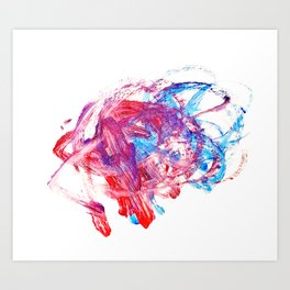 Finn's Red & Blue Painting Art Print