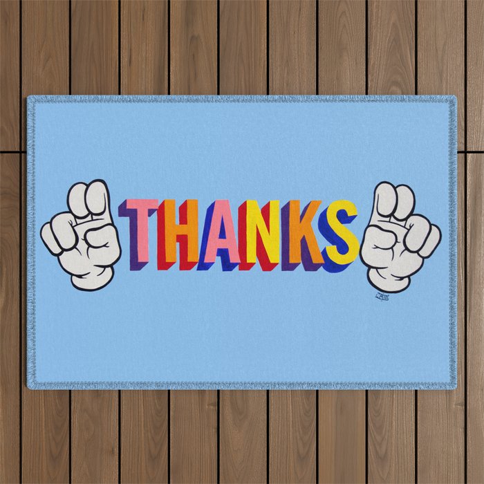 "Thanks" Outdoor Rug