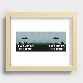 i want to believe! Recessed Framed Print