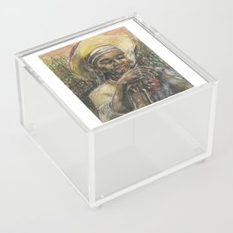 Woman in Yellow Hat / Tobacco Field Poster Acrylic Box