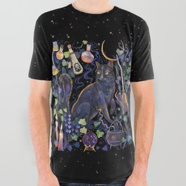 Black Cat All Over Graphic Tee