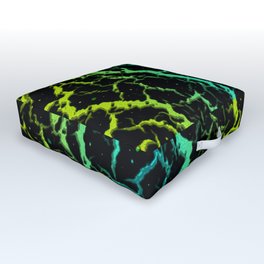 Cracked Space Lava - Lime/Cyan Outdoor Floor Cushion