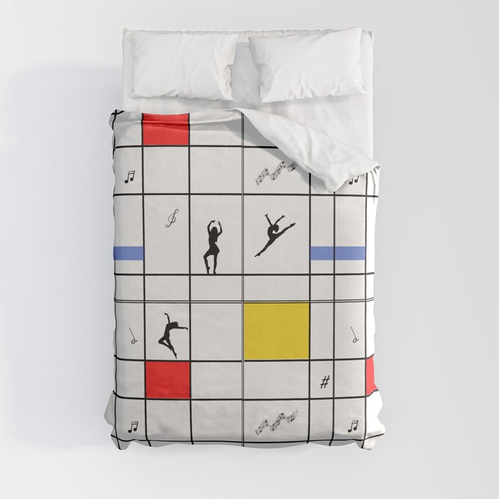 Dancing like Piet Mondrian - Composition with Red, Yellow, and Blue Duvet Cover