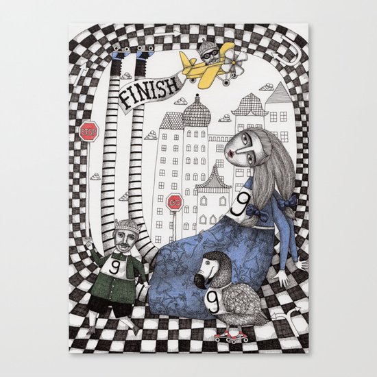William the Conqueror and the 9 Feet Tall Caucus Race Canvas Print