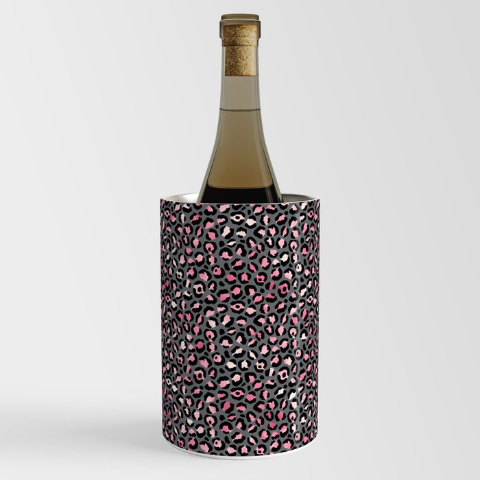 Pink Grey Leopard Pattern Wine Chiller
