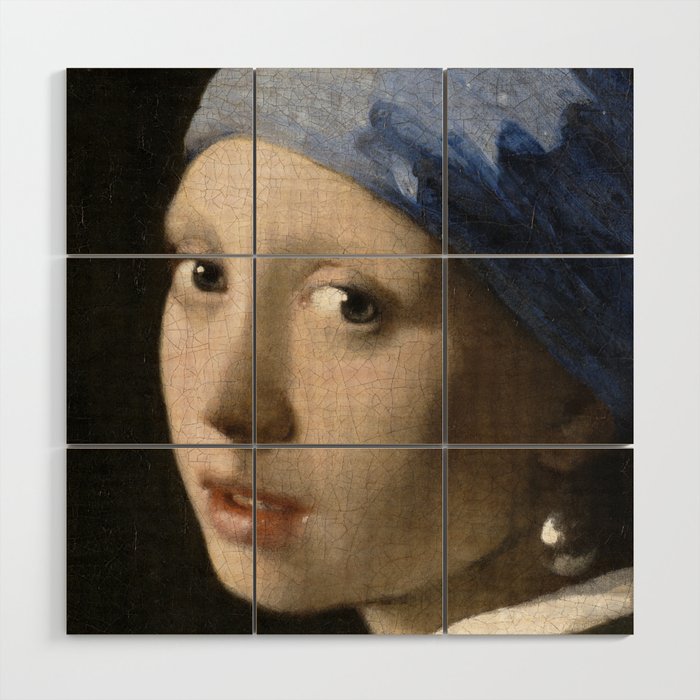 Portrait of a Girl with a Pearl Earring by Johannes Vermeer Wood Wall Art