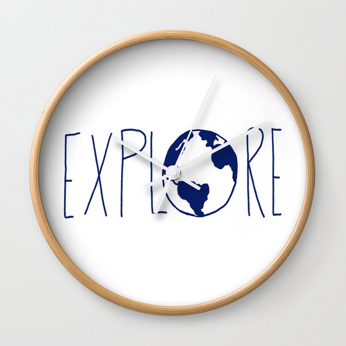 Explore the Globe x Ocean Blue Wall Clock