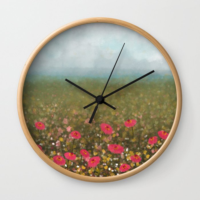 Wildflower Meadow Wall Clock