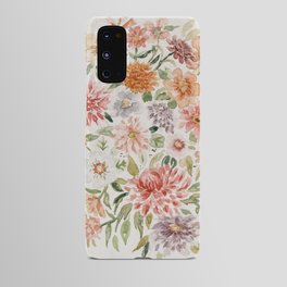 Loose Pastel Dahlia Watercolor Bouquet Android Case