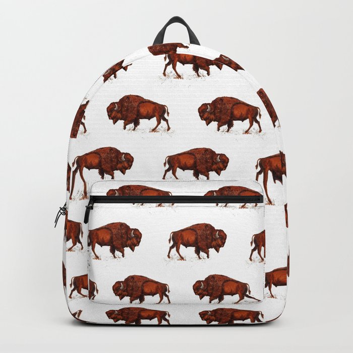 Buffalo Bison Watercolor Print Backpack