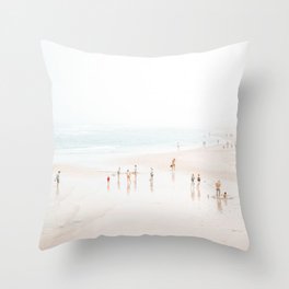 At The Beach (five) - minimal beach series - ocean sea photography by Ingrid Beddoes Throw Pillow