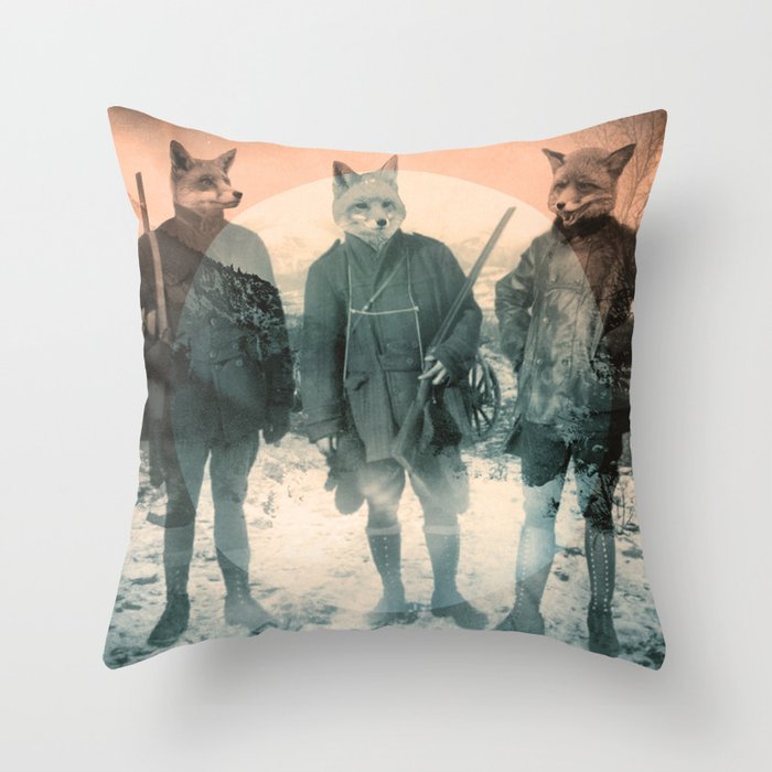 Fox Hunt Throw Pillow