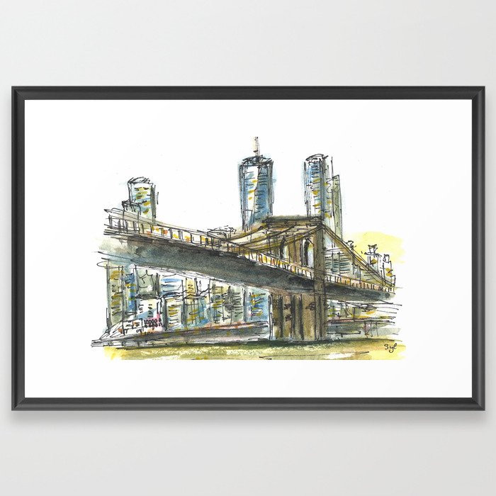 Brooklyn bridge New York Framed Art Print
