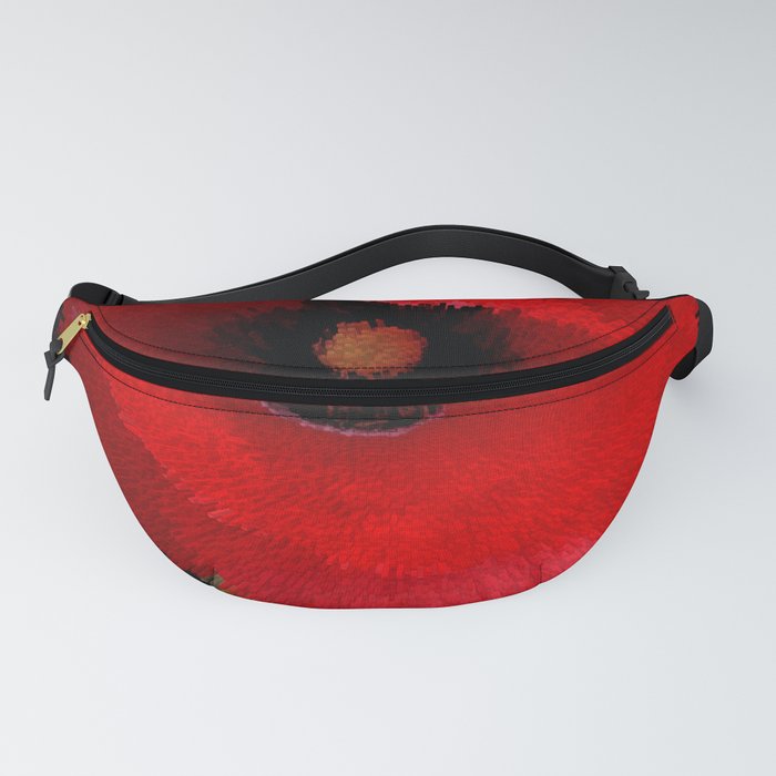 Red poppy explosion pixel art Fanny Pack