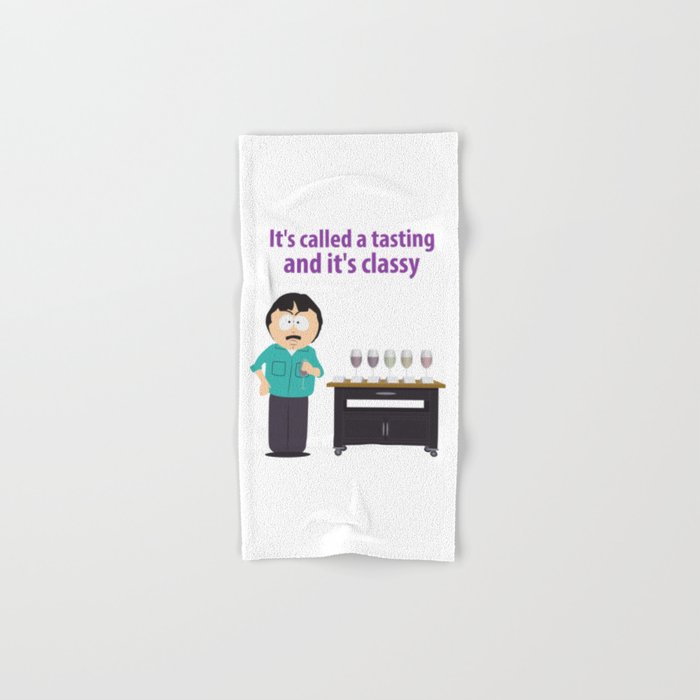 Randy Marsh Tasting Wine Meme Hand Bath Towel By Fanatoonic