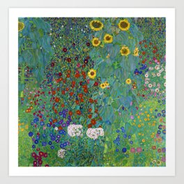 Gustav Klimt "Farm Garden with Sunflowers" Art Print