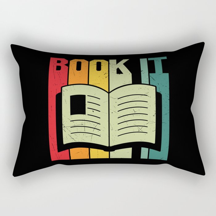 Book It Vintage Bookworm Rectangular Pillow