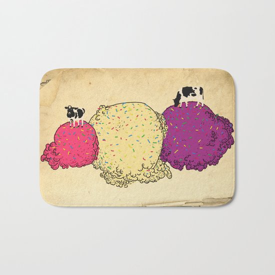 Cows love ice cream Bath Mat